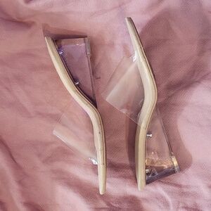 Fashion Nova clear sandals, 8 size
